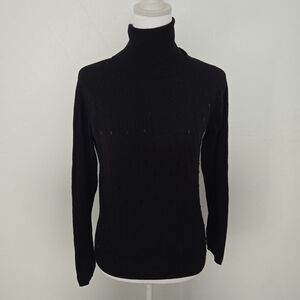 Bice black embellished turtleneck sweater Size S